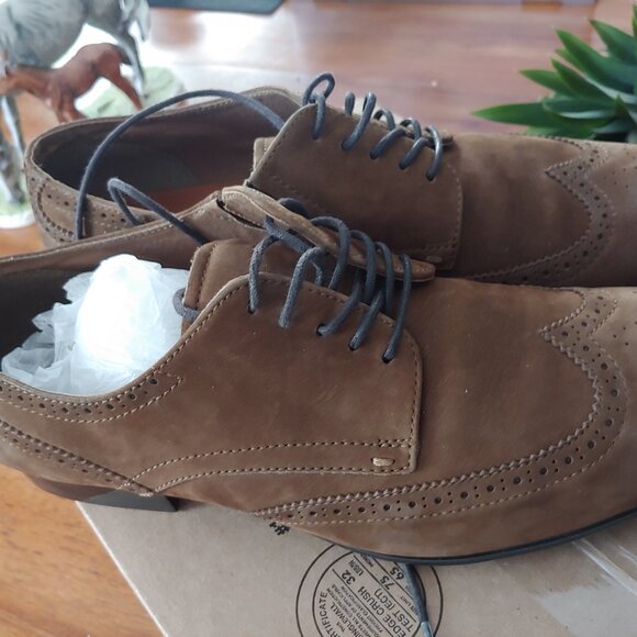 Mens Oxfords Dress Brown Tan Suede Upper Leather Shoes Size 11 - Picture 2 of 8